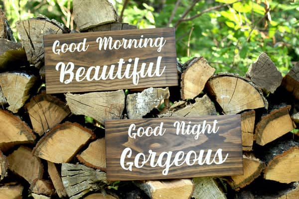 Good Morning Good Night Sign Combo - Kona Stain